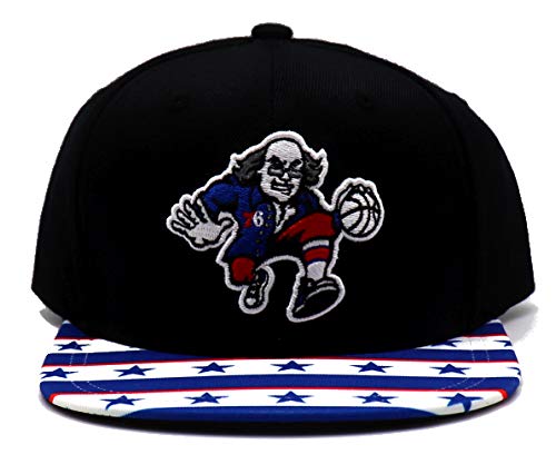 Phila 76ers Mitchell & Ness NBA Dad Hat Sketch Art Black