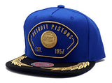 Detroit Pistons Mitchell & Ness Retro Captain Snapback Hat