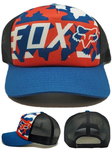 Fox Racing Red White and True Mesh Snapback Hat