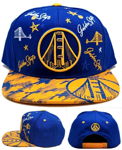 Golden State Top Level Celebration Bridge Snapback Hat