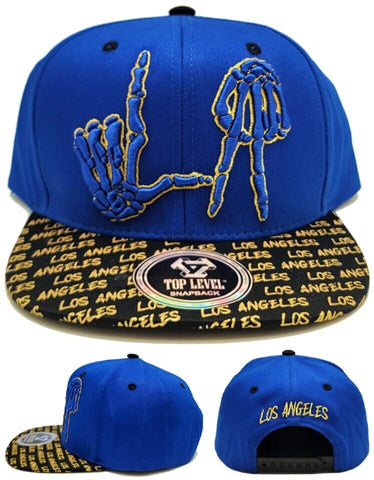Los Angeles Top Level Skeletal Hands Snapback Hat