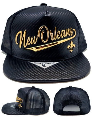 New Orleans Black Eagle Mesh Tailsweeper Snapback Hat