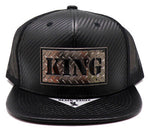King Black Eagle Carbon Metal Mesh Snapback Hat