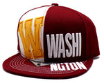 Washington Black Eagle W Panel Snapback Hat