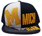 Michigan Black Eagle M Panel Snapback Hat