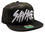 Savage Headlines Camo Snapback Hat