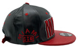 Miami E-Flag Stacked Leather Strapback Hat