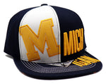 Michigan Black Eagle M Panel Snapback Hat