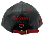 Miami E-Flag Stacked Leather Strapback Hat