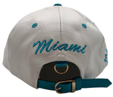 Miami E-Flag Stacked Leather Strapback Hat