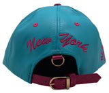 New York E-Flag Stacked Leather Strapback Hat