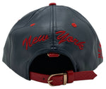 New York E-Flag Stacked Leather Strapback Hat