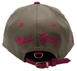 New York E-Flag Stacked Leather Strapback Hat