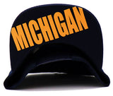 Michigan Black Eagle M Panel Snapback Hat