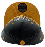 Pittsburgh E-Flag Stacked Leather Strapback Hat