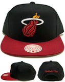 Miami Meat Mitchell & Ness Core 2 Tone HWC Black Red Snapback Hat Cap