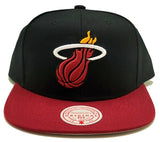 Miami Meat Mitchell & Ness Core 2 Tone HWC Black Red Snapback Hat Cap