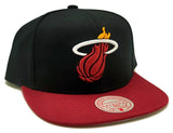 Miami Meat Mitchell & Ness Core 2 Tone HWC Black Red Snapback Hat Cap