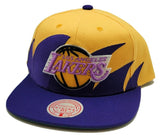 Los Angeles Lakers Mitchell & Ness Sharktooth Gold Purple Snapback Hat Cap