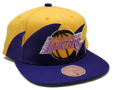 Los Angeles Lakers Mitchell & Ness Sharktooth Gold Purple Snapback Hat Cap