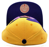 Los Angeles Lakers Mitchell & Ness Sharktooth Gold Purple Snapback Hat Cap