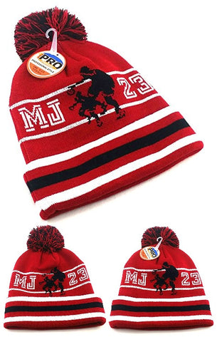 Chicago Top Pro MJ Dribbler Cuffed Pom Knit Beanie