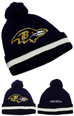 Baltimore Ravens NFL Proline by Outerstuff Youth Cuffed Pom Beanie