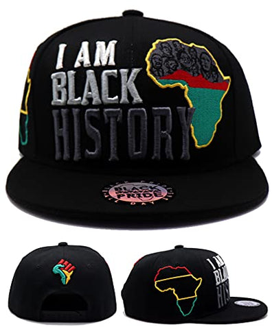 Black Pride Top Pro I Am Black History Snapback Hat