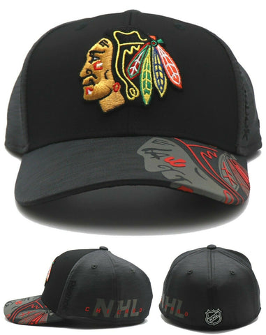 Chicago Blackhawks Reebok Playoffs Center Ice Flex Fitted Hat