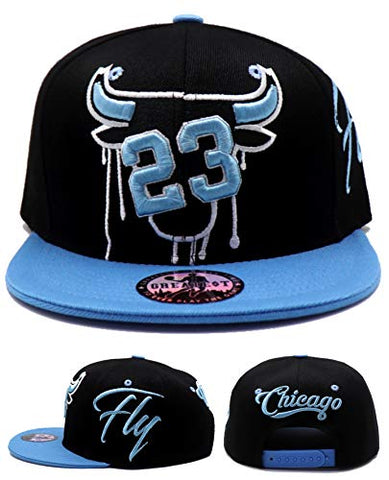 Chicago Greatest 23 MJ Bull Head Drip Snapback Hat