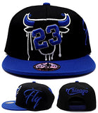Chicago Greatest 23 MJ Bull Head Drip Snapback Hat