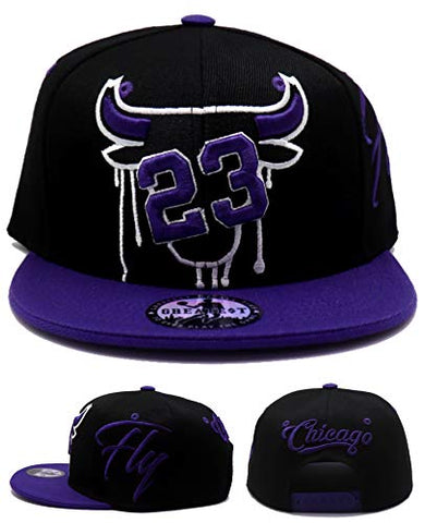 Chicago Greatest 23 MJ Bull Head Drip Snapback Hat