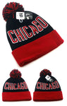 Chicago Top Pro Cuffed Pom Knit Beanie