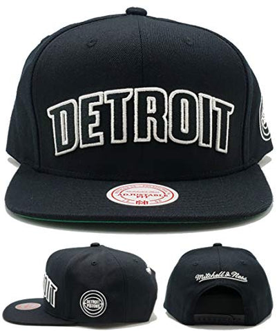 Detroit Pistons Mitchell & Ness Wordmark Snapback Hat