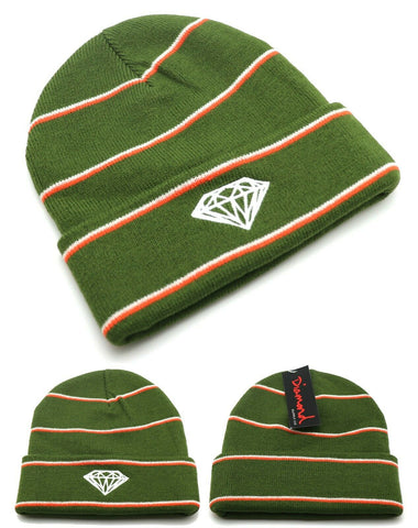 Diamond Supply Co Striped Cuffed Beanie