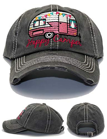 Happy Camper KBEthos Ladies' Washed Vintage Strapback Hat