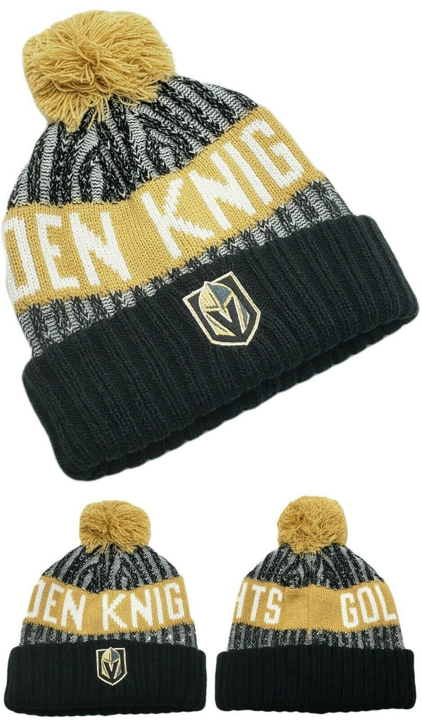 Adidas Las Vegas Golden Knights Cuffed Knit Pom Hat