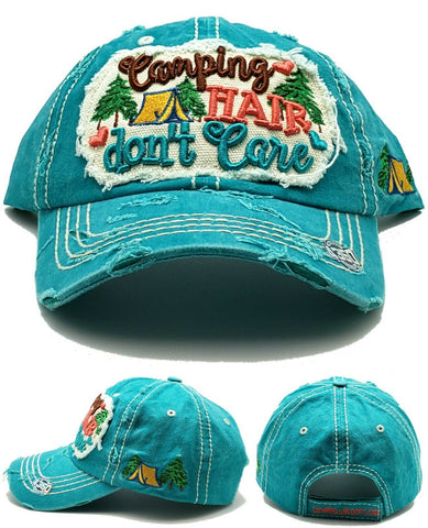 Leader of Generation Apparel Camping Hair Don't Care Adjustable Hat