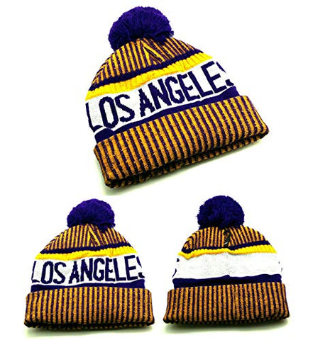 Los Angeles Headlines Lined Cuffed Pom Beanie