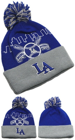 Los Angeles Leader of the Game Baseball Skyline Cuffed Pom Beanie