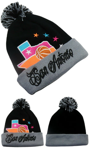 San Antonio Premium Colossal Cuffed Pom Beanie