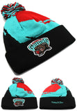 Vancouver Grizzlies Mitchell & Ness Paintbrush Cuffed Pom Knit Beanie