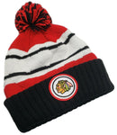 Chicago Blackhawks Mitchell & Ness Quilted Crown Cuffed Pom Beanie