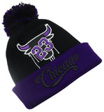 Chicago Greatest 23 Bull Drip Cuffed Pom Beanie