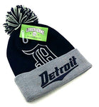 Detroit Leader of the Game Script Initial Cuffed Pom Beanie