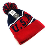 USA Top Pro Angled Cuff Pom Knit Beanie