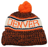 Denver Headlines Lined Cuffed Pom Beanie