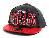 Chicago E-Flag Stacked Leather Strapback Hat