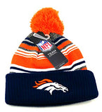 Denver Broncos Outerstuff Youth NFL Proline Striped Cuffed Pom Beanie