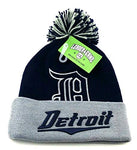 Detroit Leader of the Game Script Initial Cuffed Pom Beanie